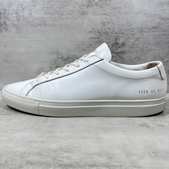 Common Projects Achilles Low Leather Sneakers - Men's Size EU 44 / US 11 - White - Picture 1 of 12